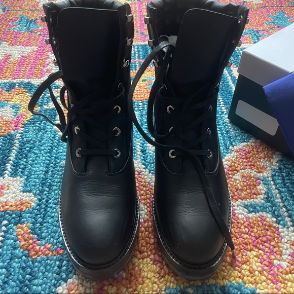 Aquazzura Runway Leather/Quilted Suede Ankle Boots - Picture 2 of 9